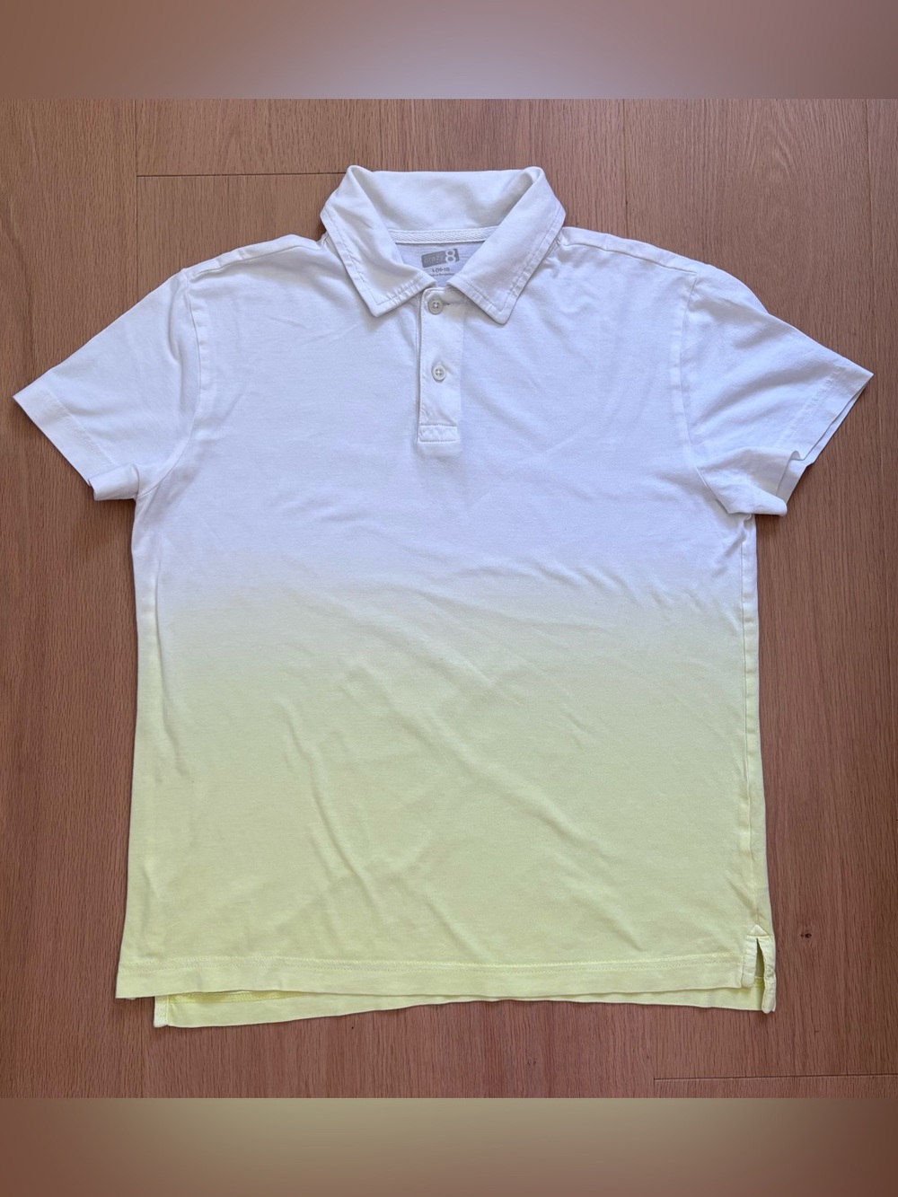 EUC Crazy 8 cotton yellow ombre polo shirt for kids size L 10-12